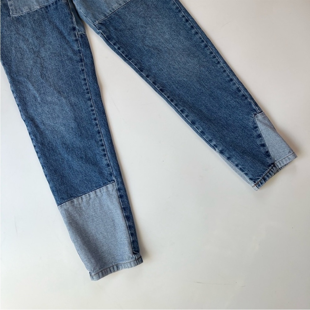 Free People High Rise Straight Leg Mom Jeans Patchwork Cotton Size 26 - Picture 5 of 14